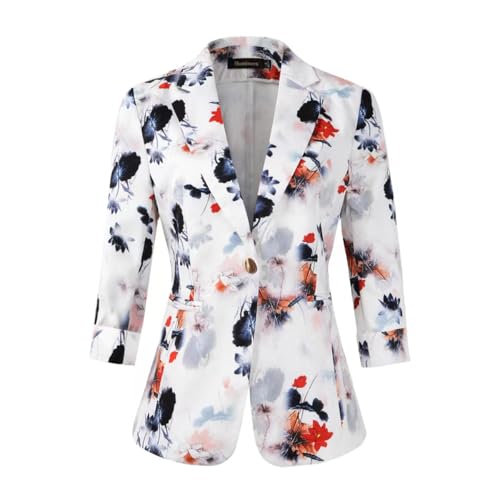Womens Blazers 3/4 Sleeve Lightweight Office Work Blazer Jacket