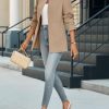 Womens Business Casual Blazer Long Sleeve Open Front Notch Stand Collar Blazer Work Office Jacket Suit