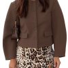 Womens Balloon Long Sleeve Blazer Cropped Collarless Button Down Suit Jackets Business Casual Fall Outerwear