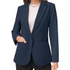 Dressy Blazers for Women Button Long Sleeve Lapel Business Casual Outfits Office Work Suit Blazer with Pockets