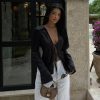 Womens Sexy Tie Front Satin Shirts Deep V Neck Silk Club Tops Long Sleeve Y2k Going Out Blouse