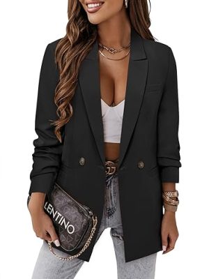 Women Business Casual Blazer Jacket Fashion with Lined Work Professional Suit Jacket