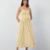 Women Striped Strapless Flowy Maxi Dress Backless Patchwork Tube Top Dress Summer Party Formal Long Dresses