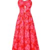 Women's Summer Floral Dress 2025 Spaghetti Strap Smocked Tiered Casual Boho Maxi Long Sundress with Pockets