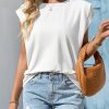 41AA0yHK-pL.jpg Womens Cap Sleeve Tank Tops Boat Neck Loose Fit Tshirts Summer Casual Basic Tee Shirts