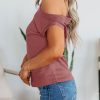 Womens Off One Shoulder Tops Summer Ribbed Knit Tank Tops Trendy Casual Loose Fit Sleeveless Tee Shirts