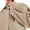 Womens Cropped Pea Coat Casual Button Down Short Jackets Fall Winter Outerwear