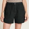 Womens Summer Cotton Shorts Casual Elastic High Waisted Pleated Cute Trendy Comfy Beach Pants