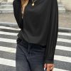 Womens Oversized Off The Shoulder Tops Fall Casual Lantern Long Sleeve T Shirts Trendy Loose Fit Tunics
