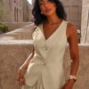 Womens Summer V Neck Vest Tops Button up Sleeveless Casual Waistcoat Business Fitted Blazer vest
