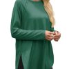 Womens Long Sleeve Tunic Tops Side Slit Crew Neck Oversized T Shirts Fall Casual Loose Fit Basic Tees Shirts