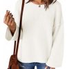 Womens Oversized Crew Neck Sweater Fall Long Sleeve Knit Tops Trendy Casual Loose Fit Pullover Sweaters
