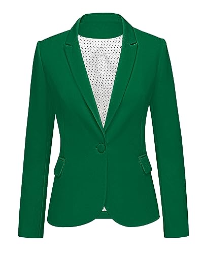 Womens Notched Lapel Pockets Button Work Office Blazer Jacket Suit