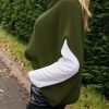 41Evz2vWKL.jpg Womens Oversized Turtleneck Poncho Sweaters Short Batwing Sleeve Casual Slouchy Loose Fit Chunky Knit Pullover Tops