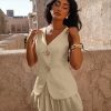 Womens Summer V Neck Vest Tops Button up Sleeveless Casual Waistcoat Business Fitted Blazer vest