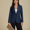 Dressy Blazers for Women Button Long Sleeve Lapel Business Casual Outfits Office Work Suit Blazer with Pockets