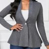 Women Casual Blazers Button Knit Lightweight Business Cardigan Jackets Blazer for Work