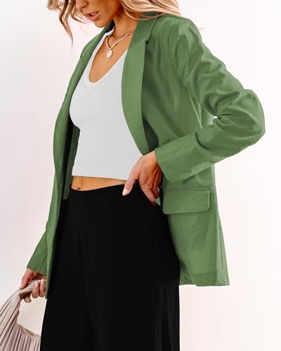Blazers for Women Business Casual Dressy Work Fashion Lightweight Spring Summer Linen Unlined 2025 Suit Jackets