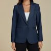 Dressy Blazers for Women Button Long Sleeve Lapel Business Casual Outfits Office Work Suit Blazer with Pockets