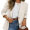Womens Business Casual Blazers Long Sleeve Button Down Work Suit Jackets Lapel Collared Lightweight Blazer