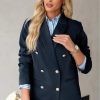 Womens Double Breasted Blazer Jackets Casual Blazers Open Front Long Sleeve Lapel Collar Work Office Jackets Blazer