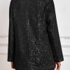 Women's Sequin Shiny Blazer Casual Laple Long Sleeve Sparkly Party Jackets Blazer