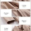 Women's Coat Casual Open Front Blazer Long Sleeve Stand Collar Solid Trench Business Work Office Jacket Outwear