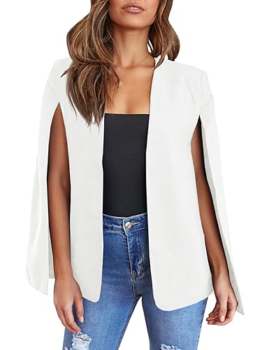 Women's Casual Cape Blazer Jackets Split Sleeve Open Front Elegant Evening Party Workwear