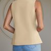 Womens Summer V Neck Vest Tops Button up Sleeveless Casual Waistcoat Business Fitted Blazer vest