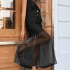 Womens Summer 2 Piece Outfits V Neck Sleeveless Blazer Waistcoat and Mesh Maxi Skirt Suit Sets