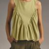 Womens Peplum Babydoll Tank Tops Summer Sleeveless Loose T Shirts Casual Shirred Flowy Tops
