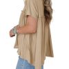 Women Summer Babydoll Tops Pleated Short Sleeve Crew Neck Peplum Blouse Casual Loose Fit T Shirts