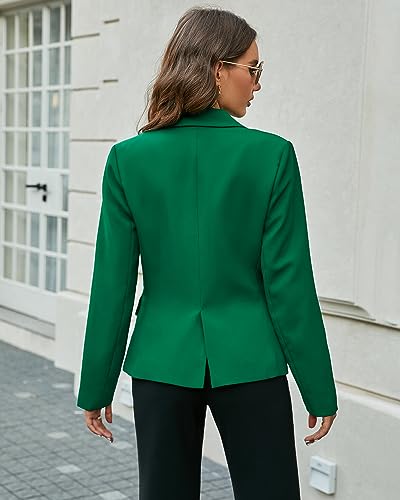 Womens Notched Lapel Pockets Button Work Office Blazer Jacket Suit