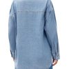 Womens Oversized Denim Shirt Jean Jacket 2025 Fall Fashion Button Down Shirts Long Sleeve Tops Trendy Shackets
