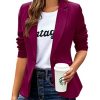 Womens Casual Blazers Long Sleeve Lapel Button Slim Work Office Blazer Jacket