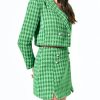 Womens Cropped Tweed Blazer Sets 2 Piece Outfits and Mini Skirt Sets Business Casual Suits