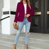 Womens Casual Blazers Long Sleeve Lapel Button Slim Work Office Blazer Jacket