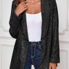 Women's Sequin Shiny Blazer Casual Laple Long Sleeve Sparkly Party Jackets Blazer