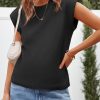 Womens Cap Sleeve Sweater Vest Summer Casual Sleeveless Knit Tank Tops Loose Fit Crew Neck Shirts Pullover
