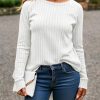 Womens Long Sleeve Fuzzy Tunic Tops Knit Casual Dressy Pullover Sweatshirt Fall Loose Fit Crew Neck Shirts Blouse