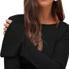 Womens Long Bell Sleeve Tops Boat Neck Going Out Fitted Shirts Trendy Casual Basic Tees