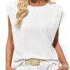 41SIWZrQkcL.jpg Womens Cap Sleeve Tank Tops Boat Neck Loose Fit Tshirts Summer Casual Basic Tee Shirts