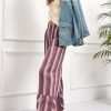Womens Wide Leg Lounge Pants Elastic High Waisted Striped Palazzo Pants Flowy Casual Beach Travel Trousers
