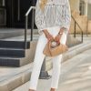 Womens Striped Babydoll Tops Ruffle V Neck Puff Sleeve Blouses Loose Fit Cute Flowy Shirts