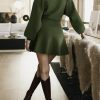 Womens Puff Long Sleeve Sweater Dresses Casual Trendy A-Line Short Mini Dress Fall High Waisted Skater Dress