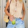 Womens Bow Front Tie Tank Tops Pleated Babydoll Top Sleeveless Cute Coquette Shirt Summer Outfits
