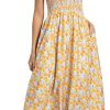Women's Strapless Bohemian Beach Maxi Dress Casual Tube Top Long Dress Summer Sundress 0215