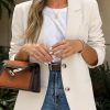 Womens Business Casual Blazers Long Sleeve Button Down Work Suit Jackets Lapel Collared Lightweight Blazer