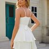 Women's Jumpsuit Sexy V Neck Twist Spaghetti Straps Double Layer Ruffle Hem Mini Short Romper
