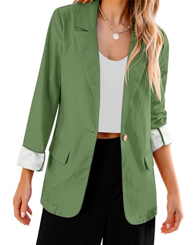 Blazers for Women Business Casual Dressy Work Fashion Lightweight Spring Summer Linen Unlined 2025 Suit Jackets